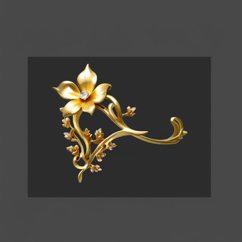 There is a gold flower brooch,There is a pendant on it, Gold flower headdress, Gold jewelry, Gold jewelry, Gorgeous metallic gold headpiece, Golden Crown, East Art Nouveau, Suitable for metal, Baroque style gold headdress, delicate gold headpiece, Art Nouveau, tai traditional Bronze headdress, Bronze headdress, Golden Ring, East