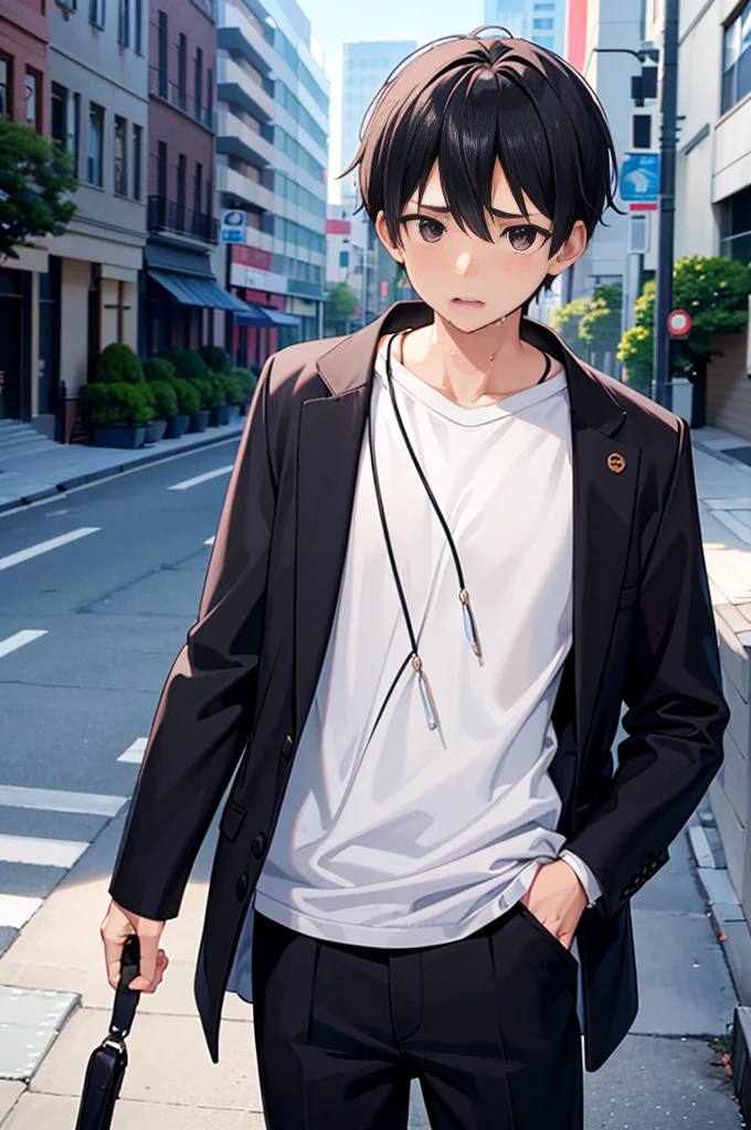 God changed his body,(He is the only one who is absurd.),cool,,,He was a refreshing, athletic, innocent man.,,,I was still a virgin,,boy,,,boys,,,Spiked Hair,charm,Slim figure,23 years old,,Tall,Japanese student style,,Everyday casual clothes,,,The male protagonist is,,With a confused look,,,,,Yeah.?why!?,,whyだ!?,,(Suddenly, I was completely castrated in the street.:1.3),(Complete castration fall:1.3),(I am a boy who has failed miserably in becoming an adult man.),,Super manly is slowly declining,,Castrated male,,,Male end,End of child-bearing period,,Sexual sensations rise,,Daytime,Smooth,Skin texture,Functional beauty,shine,,,Breeze,A speck of dust,Natural light,face,hand,eye,blush,(tears,,,Saliva,,,),,Accuracy,,Ultra correct,Biological,Excellent detailed anatomy,4K,8k,Highest quality,Male Focus,,Depth of written boundary,Character Portrait,Black Hair,Punctuality,