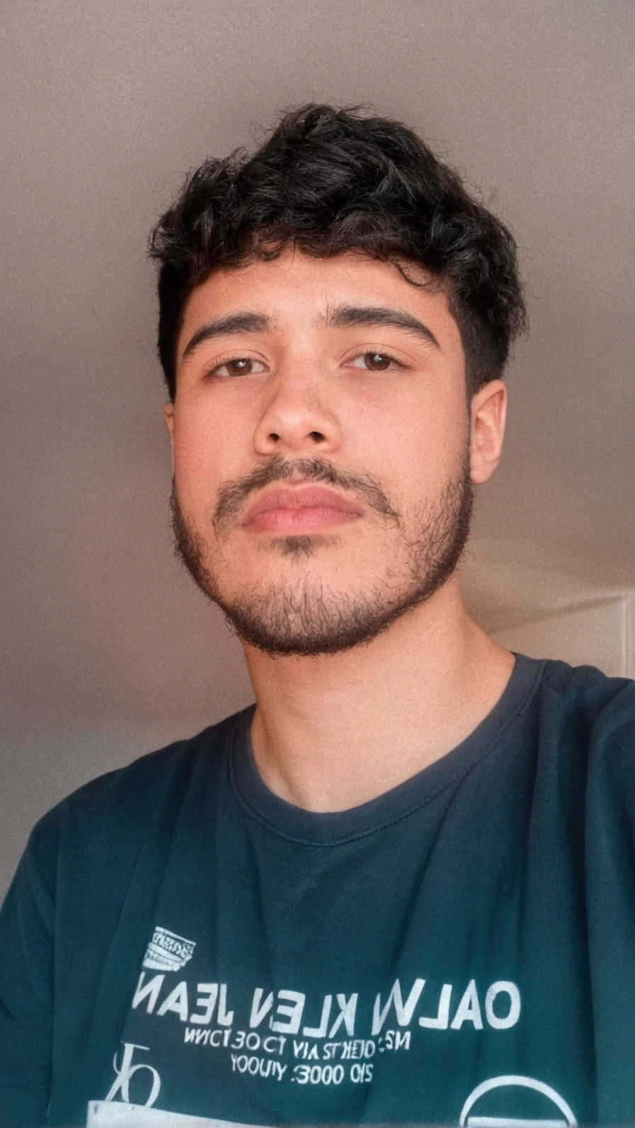 young man looking straight ahead