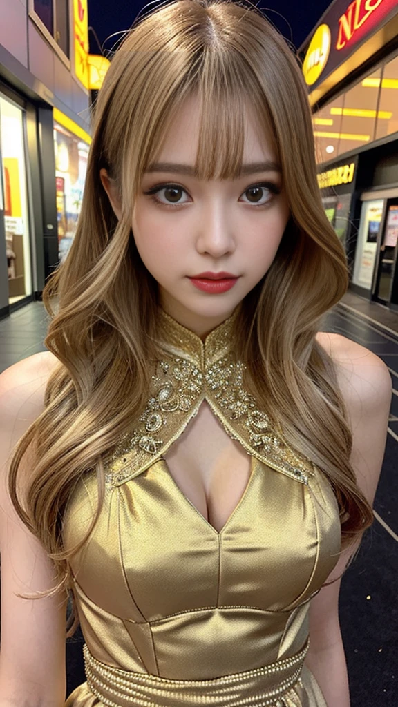 ( high quality , Super detailed, Watch your hands )Zodiac sign - Gemini Goddess , Similar to the goodness of Latin , Twin Goddesses , Curious, Skillful, Humorous, Fascinating, Imaginative faces , Sometimes unrealistic, Restless, Nervous, Careless style ,  Light brown eyes , Light blonde hair , Transparent Dress , Night view  , whole body , Sexy Makeup ,