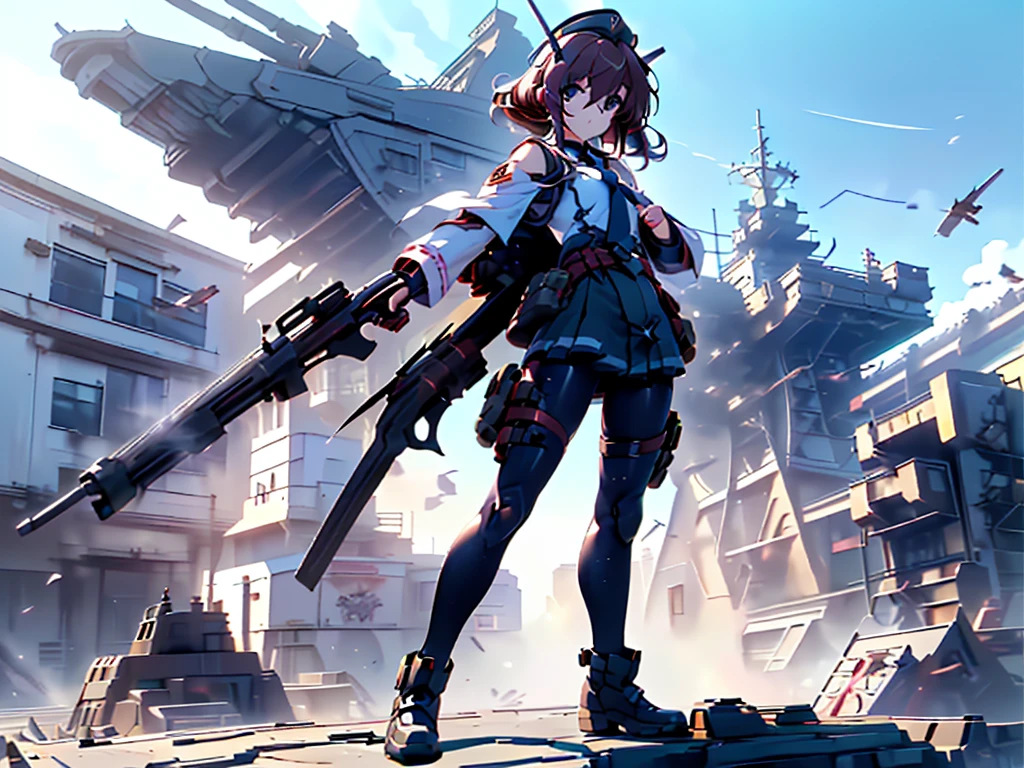 Arates on a plane with a woman wearing a skirt and stockings, bottom corner,,stockings and skirt,Low-Level View,, on the runway, cowboy shot, perfect angle, beautiful angle,
