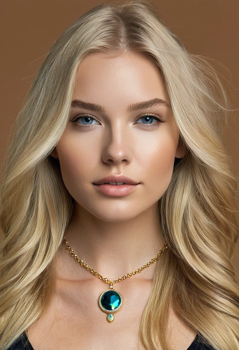 iphone pro 14, extremely beautiful model, 20-year-old woman, Scandinavian, long blonde hair, realisitic, perky breasts, neckleace, top cut, , Lauren Budd