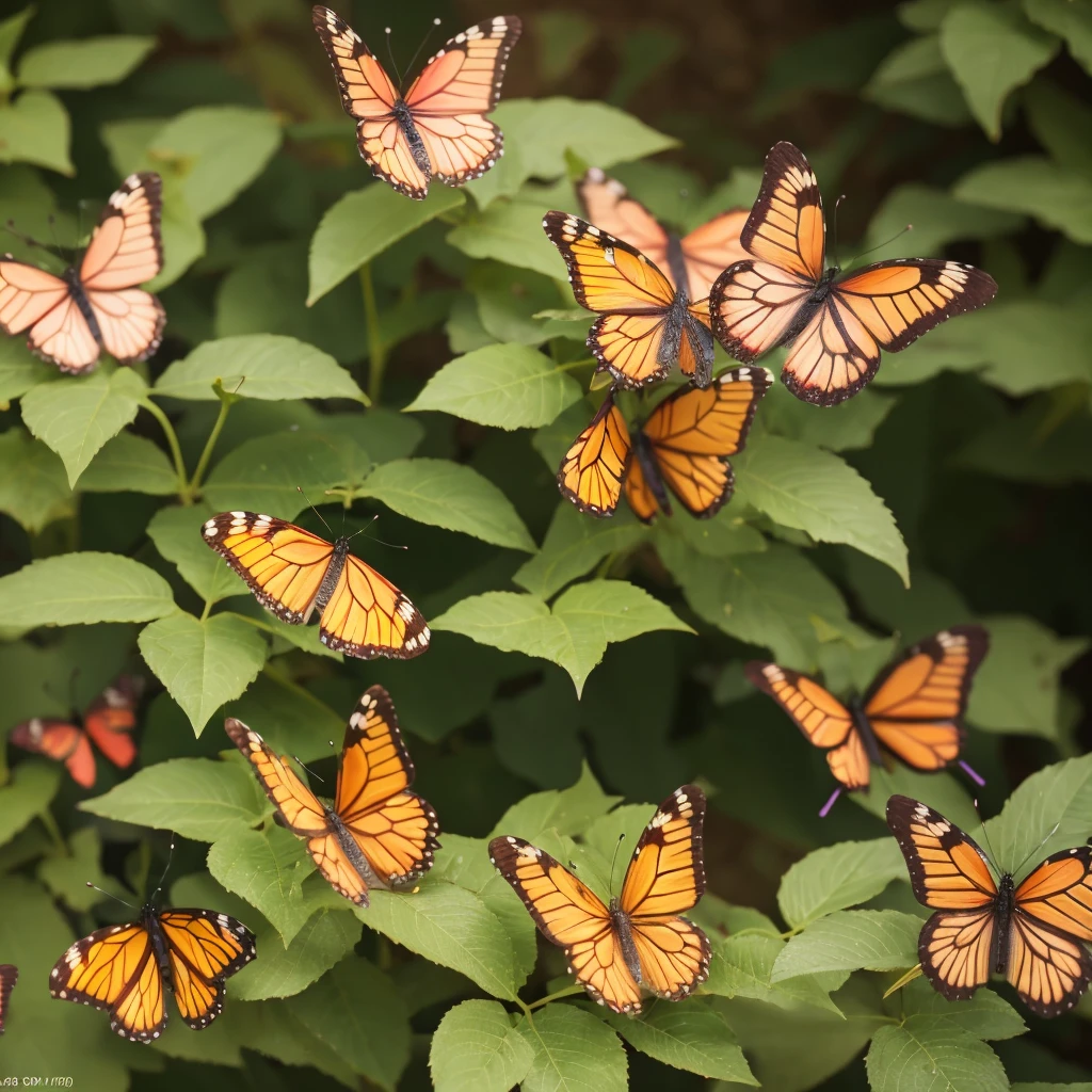 Several butterflies of different colors are flying,Focus,sony m4,24-105 lens,Professional photography,Highest quality,8k