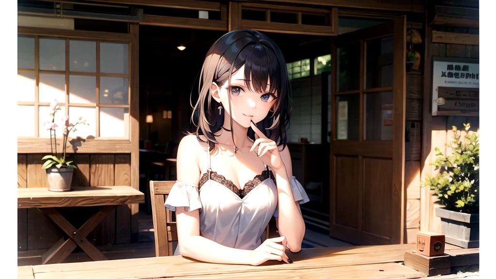 masterpiece, woman, in the village, kawaii, midday