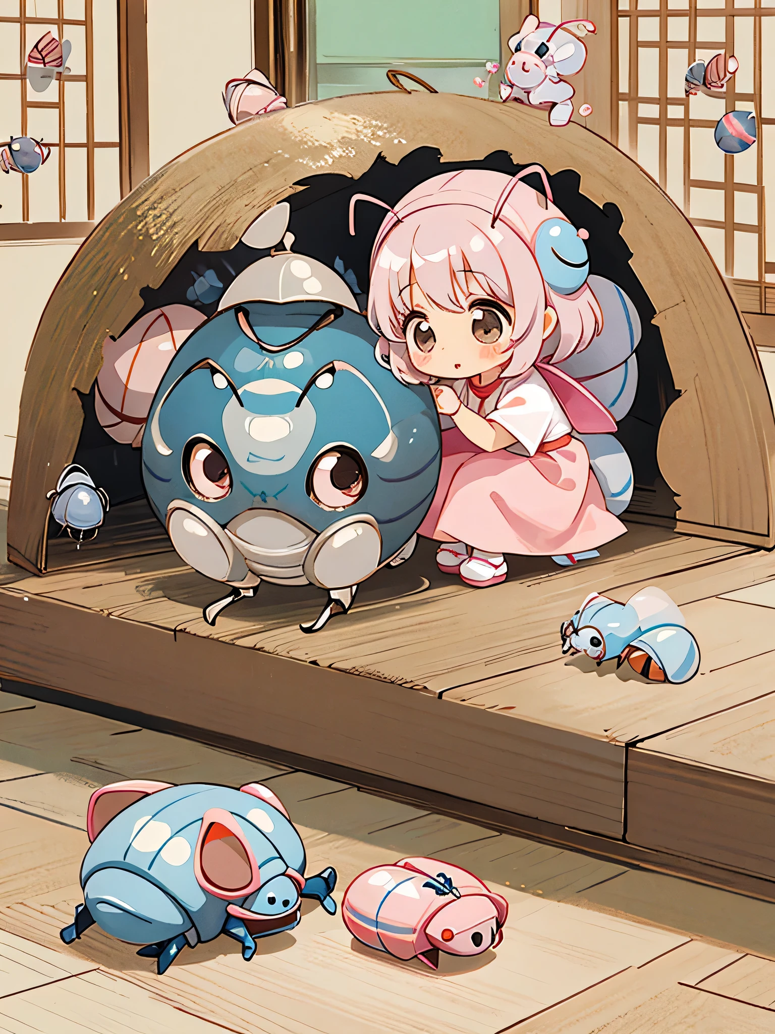 Momoko Sakura style, Kawaii Design, The most beautiful girl of all time、chibi, (((Cute pillbug))), 夢, 伝えよう