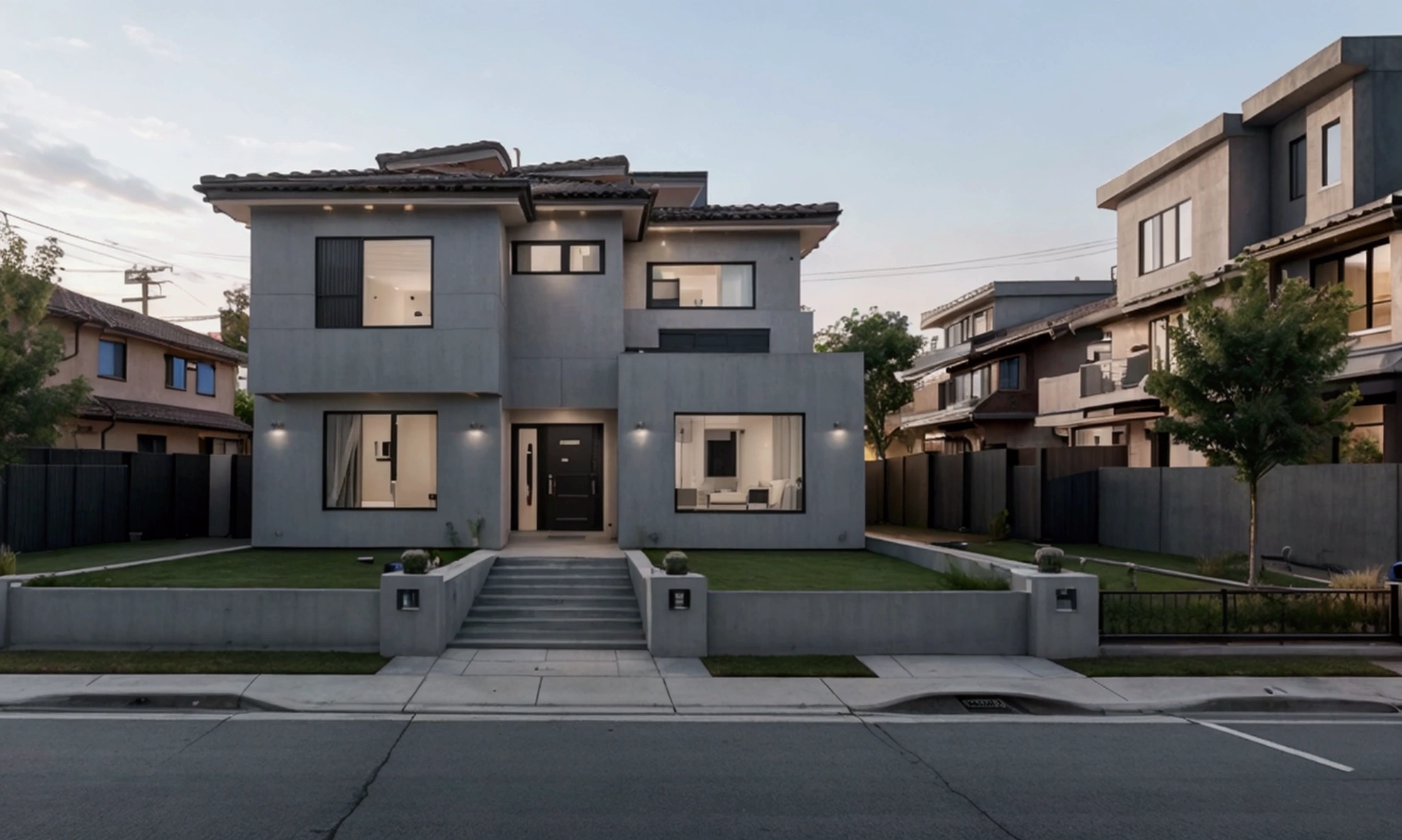 8k, RAW photo, best quality, masterpiece:1.2), (realistic, photorealistic:1.37) modern urban house