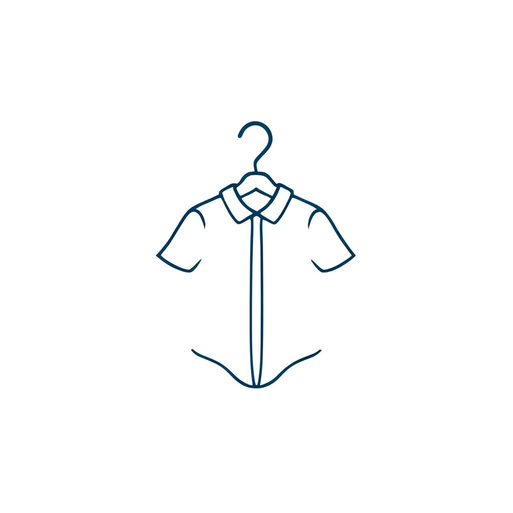 create a logo for a local clothing brand with a hanger shape