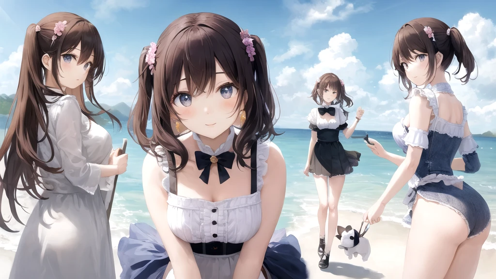masterpiece, woman, kawaii, midday, in the sky