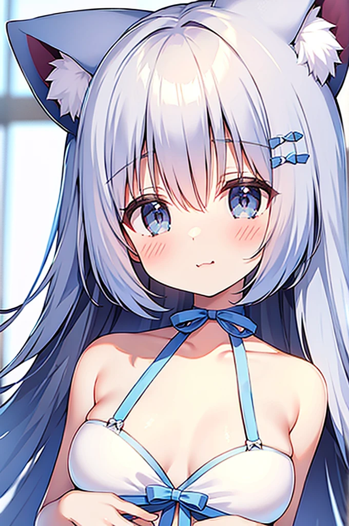 NSFW　girl　Two arms　Shy face　Very blush　garterbelts　bunnygirl　fullnude　 to stand