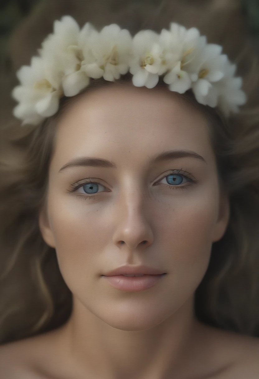 a close up of a person's head with a brain made of flowers, psychedelic surreal art noir style,surreal art, tree of life brains, surrealistic art style,organic cyborg, humanoid flora, surreal design, surreal psychedelic design,humanoid vegetation, psychedelic dmt, mind altering drugs. fair skin, light complexion, sun tan face, perfect realistic skin, portrait photography