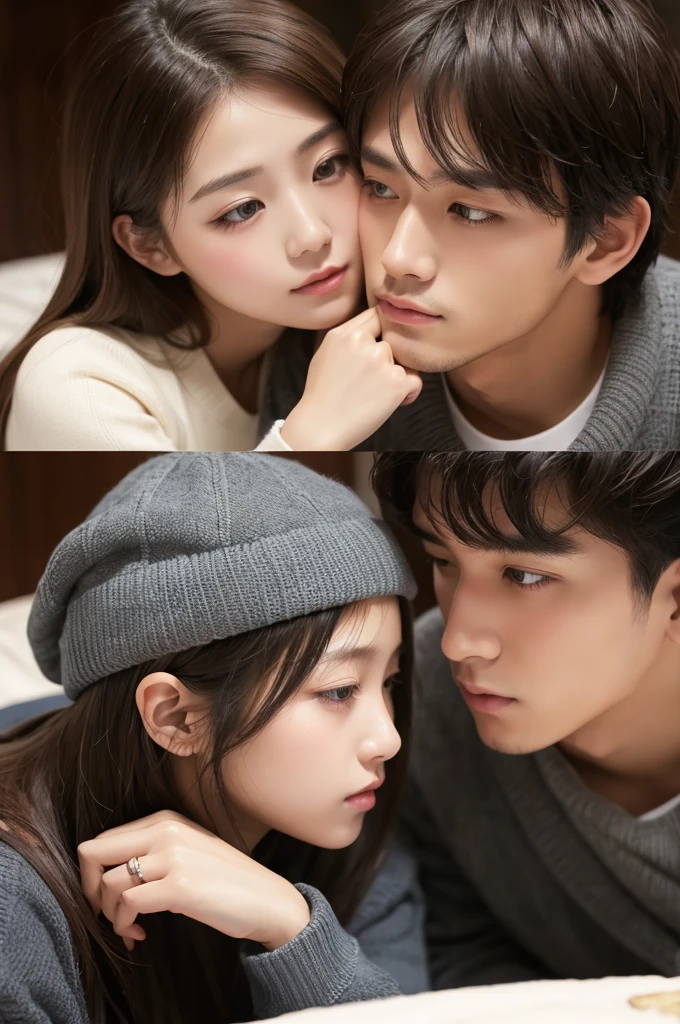 men and women、Brothers and sisters、Handsome、beautiful girl、Brother kissing sister、masterpiece