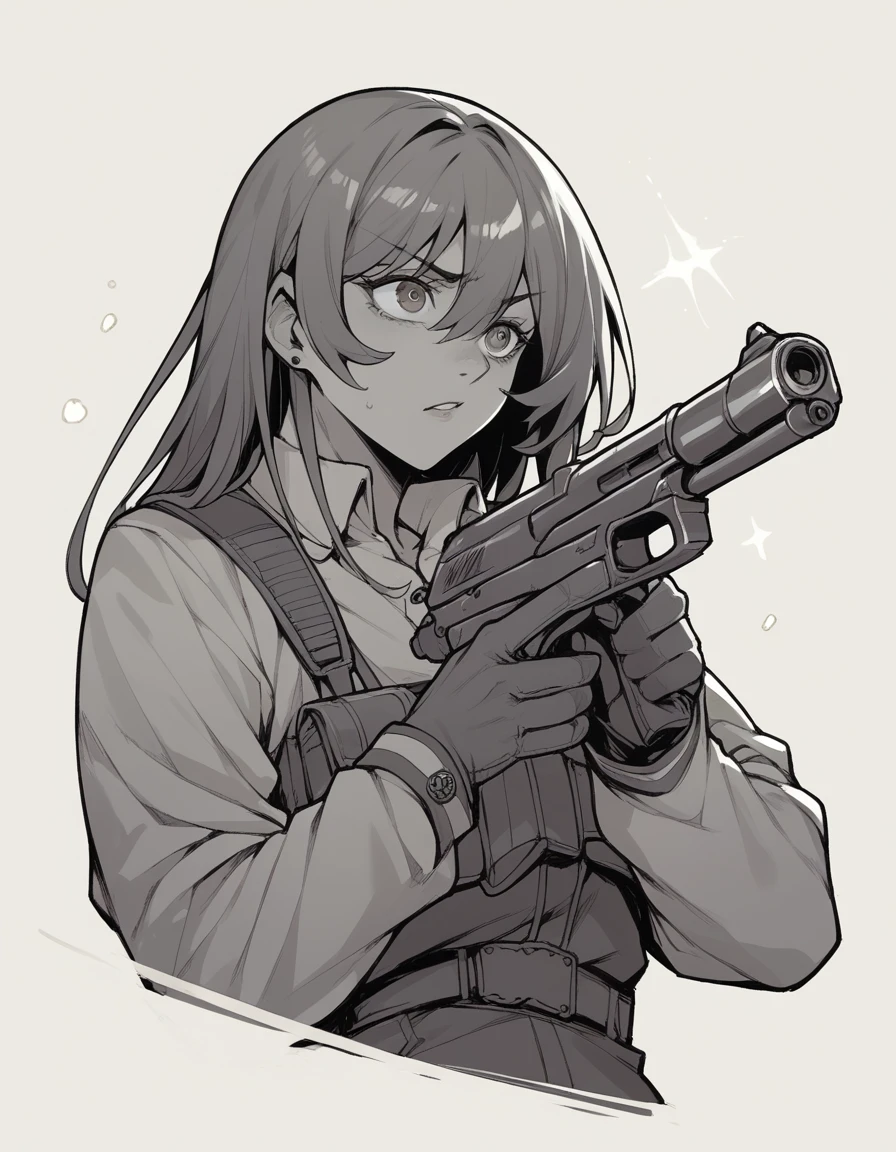 Noir (NOD) being raped by a woman who is aiming at her head with a gun