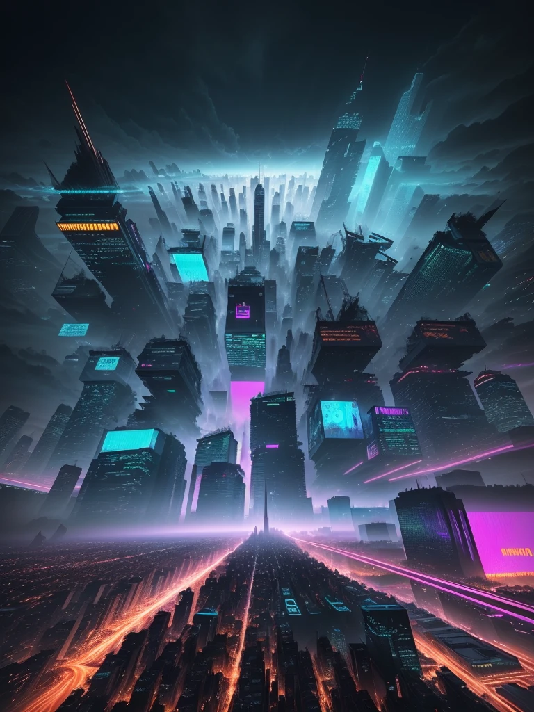 night time view of a city with a lot of tall buildings, hyper realistic cyberpunk city, cyberpunk metropolis, cyberpunk 2 0 7 7 night city, cyberpunk cityscape, in cyberpunk city, busy cyberpunk metropolis, cyberpunk city, cyberpunk in a cyberpunk city, hyper-realistic cyberpunk style, beautiful cyberpunk city, cyberpunk buildings, cyberpunk city backdrop, cyberpunk aesthetics, cyberpunk atmosphere