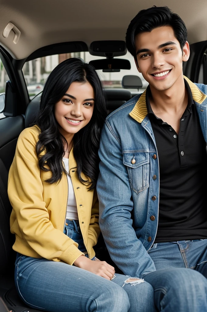 A boy seat with girl