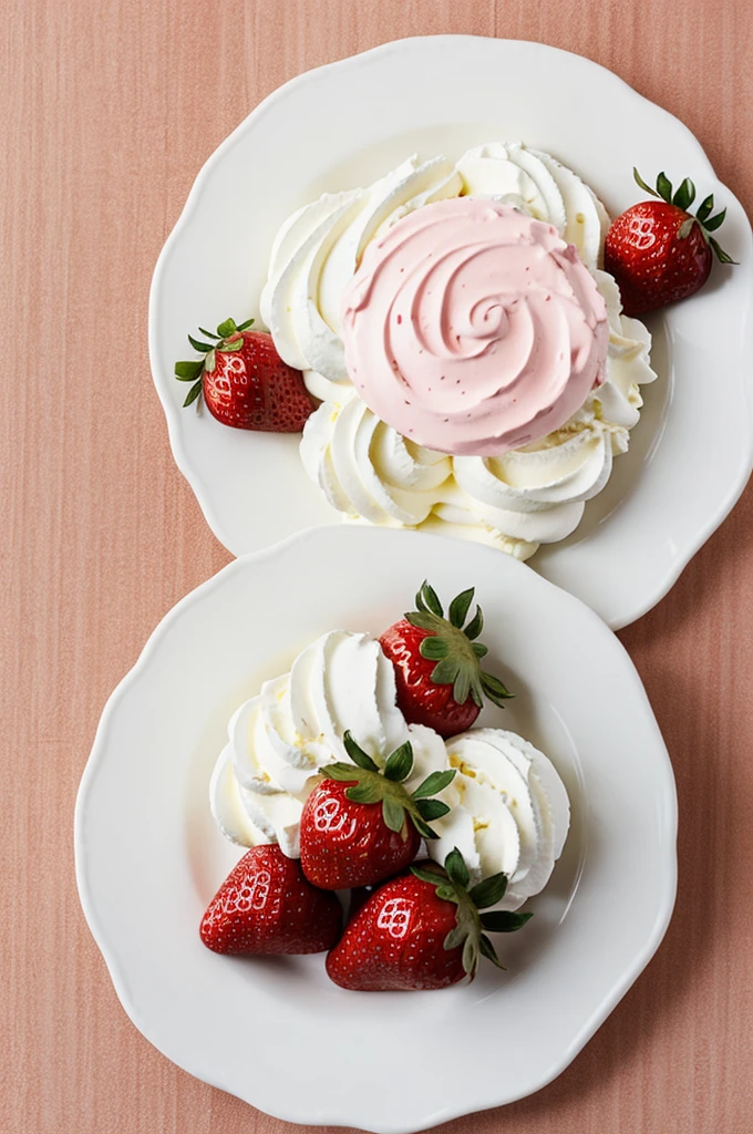 Create a strawberries and cream logo