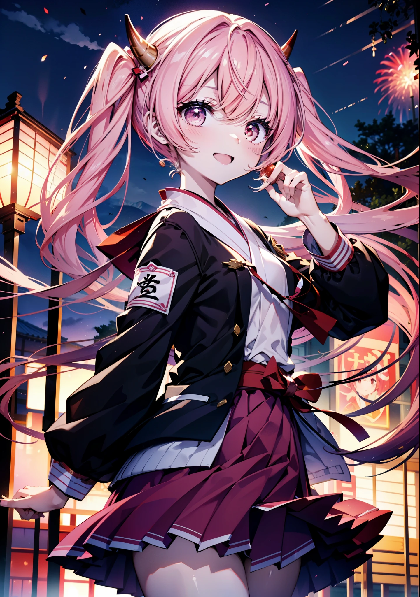 Yuika there,Beautiful night view background with cherry blossoms in full bloom,Disheveled clothes,,Support your chest with your hands,nice