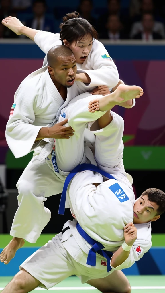 Judo athletes are fighting hard in fierce battles at the Olympics.。