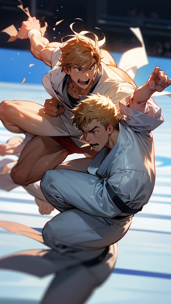 Judo athletes are fighting hard in fierce battles at the Olympics.。