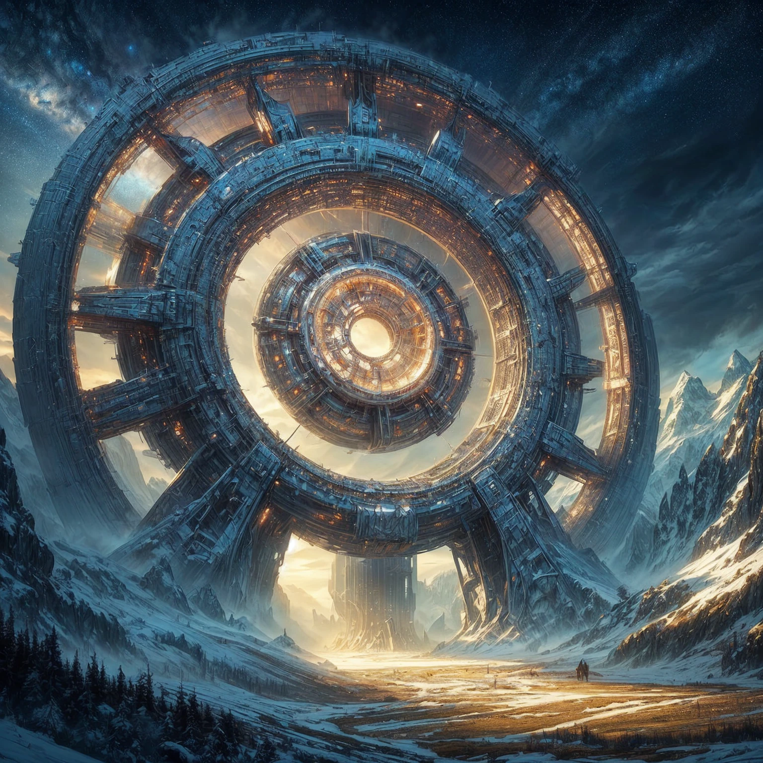 a painting of a bridge leading to a temple in the middle of a mountain, andreas rocha style, highly detailed fantasy art, detailed fantasy digital art, wide angle fantasy art, fantasy art landscape, breathtaking fantasy art, chinese fantasy, cyberpunk chinese ancient castle, inspired by Andreas Rocha, symmetrical epic fantasy art, impressive fantasy landscape, fantasy matte painting，cute
