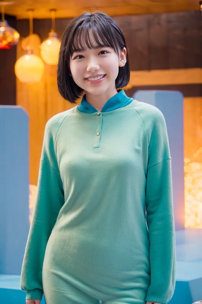 (1 Young Eurasian Woman, Early 20s, At the aquarium, (((Full Body Lesbian))), ((女子高等学校of)), short_Bob_hair_ponytail, Dimples, Friendly & A kind smile, I chipped a tooth, リアルな肌of質感, Healthy body shape, Hyperrealism, Realistic, Beautiful attention to detail, High Contrast, Ultra HD, 最高of画質, Fine details, 非常に細心of注意を払って, masterpiece, of_cowboy_shot, Bokeh Background, Serene atmosphere, Cyan Light)