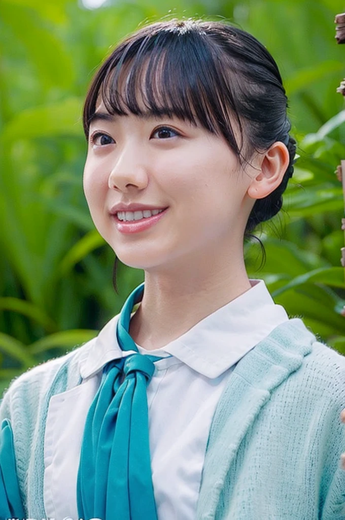 (ung Eurasian Woman, Early 20s, At the aquarium, (((Full Body Lesbian))), ((女子高等学校of)), short_Bob_hair_ponytail, Dimples, Friendly & A kind smile, I chipped a tooth, リアルな肌of質感, Healthy body shape, Hyperrealism, Realistic, Beautiful attention to detail, High Contrast, Ultra HD, 最高of画質, Fine details, 非常に細心of注意を払って, masterpiece, of_cowboy_shot, Bokeh Background, Serene atmosphere, Cyan Light)