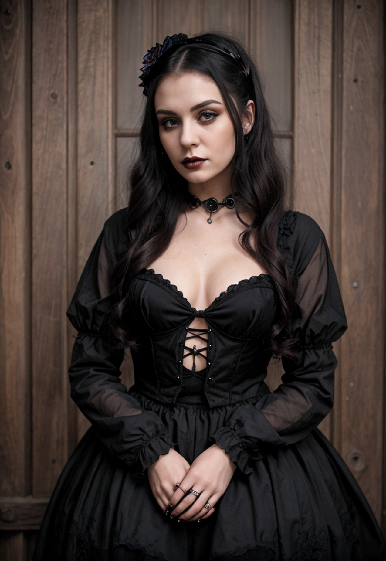 a 23 year old woman in gothic vintage style