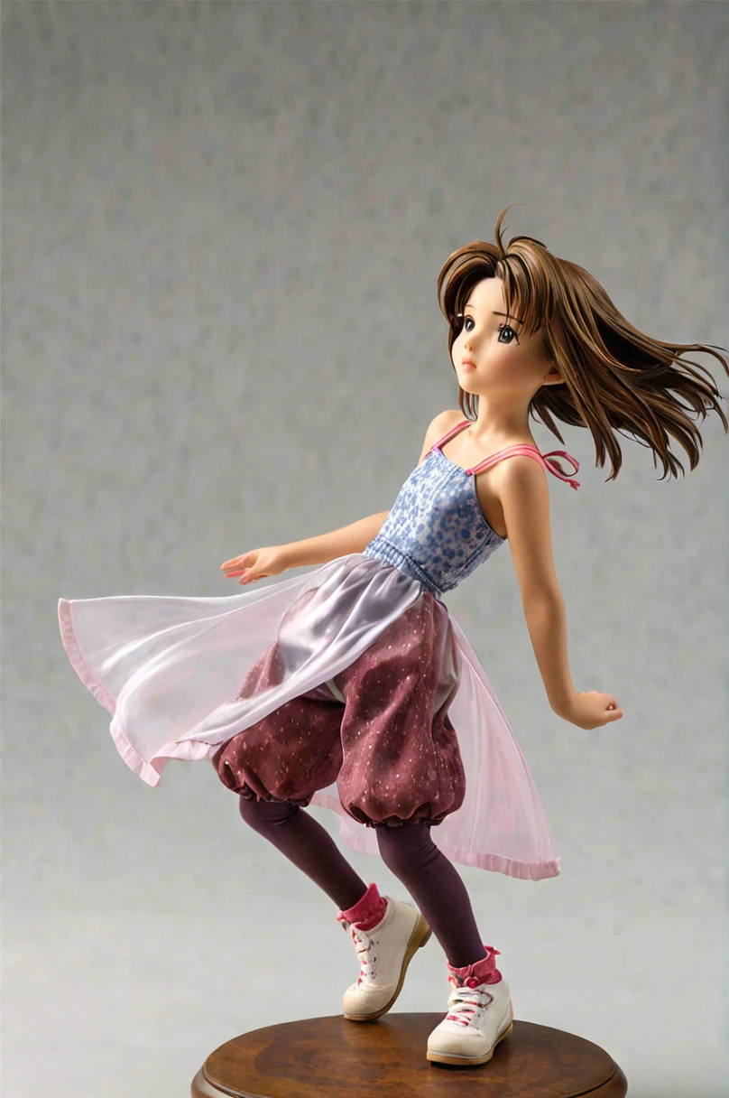 10 year old girl underwear, Sakura Kinomoto、Realistic bloomers made from patterned cotton fabric, Medieval one-piece dress with panniers, Fabric Realism, Low - Angle, I see bloomers, Pull up the dress by hand, Strong winds, Translucent slip, Translucent slip, tights, Highest quality, whole body