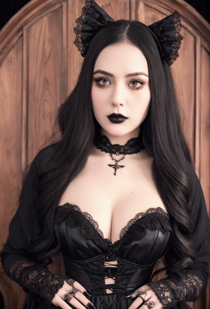 a 23 year old woman in gothic vintage style tik tok
