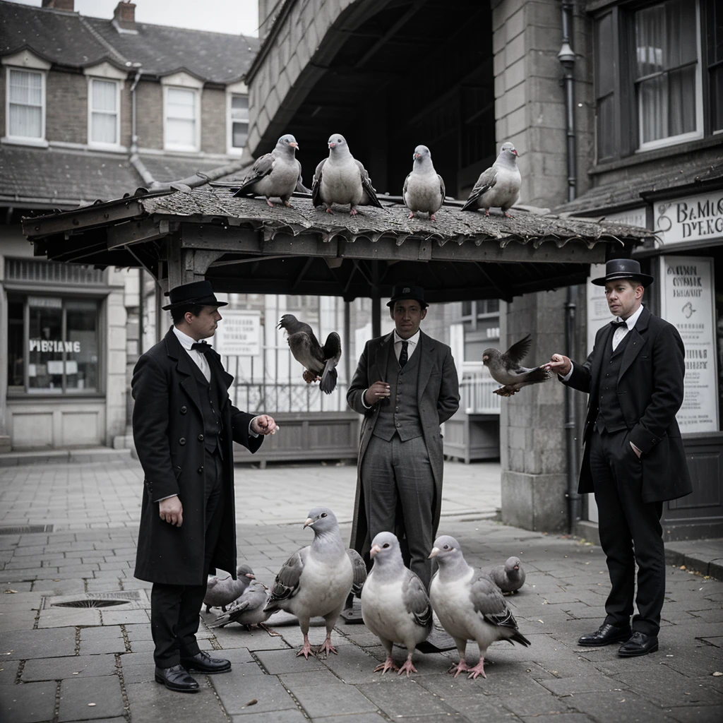Pigeons in Victorian London, 1899.