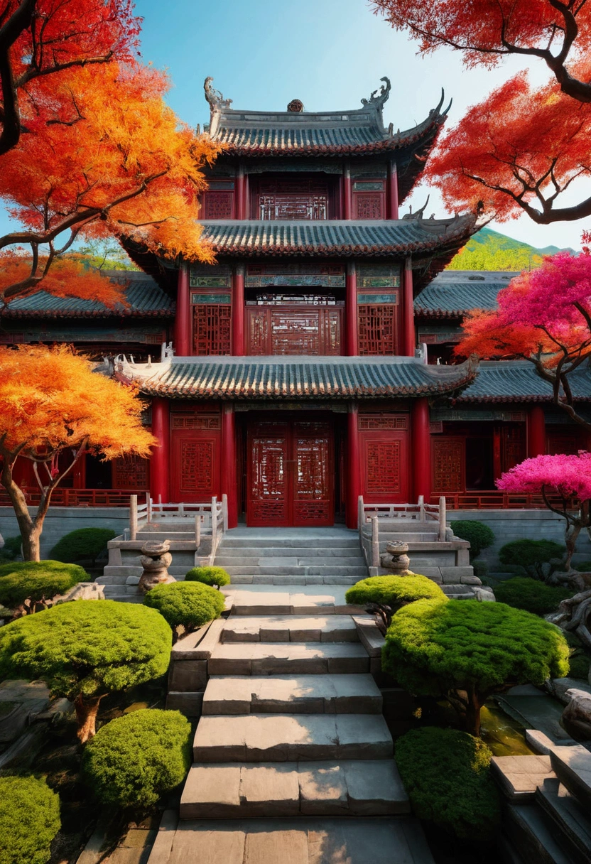 Chinese ancient scenery。live-action。8k、garden