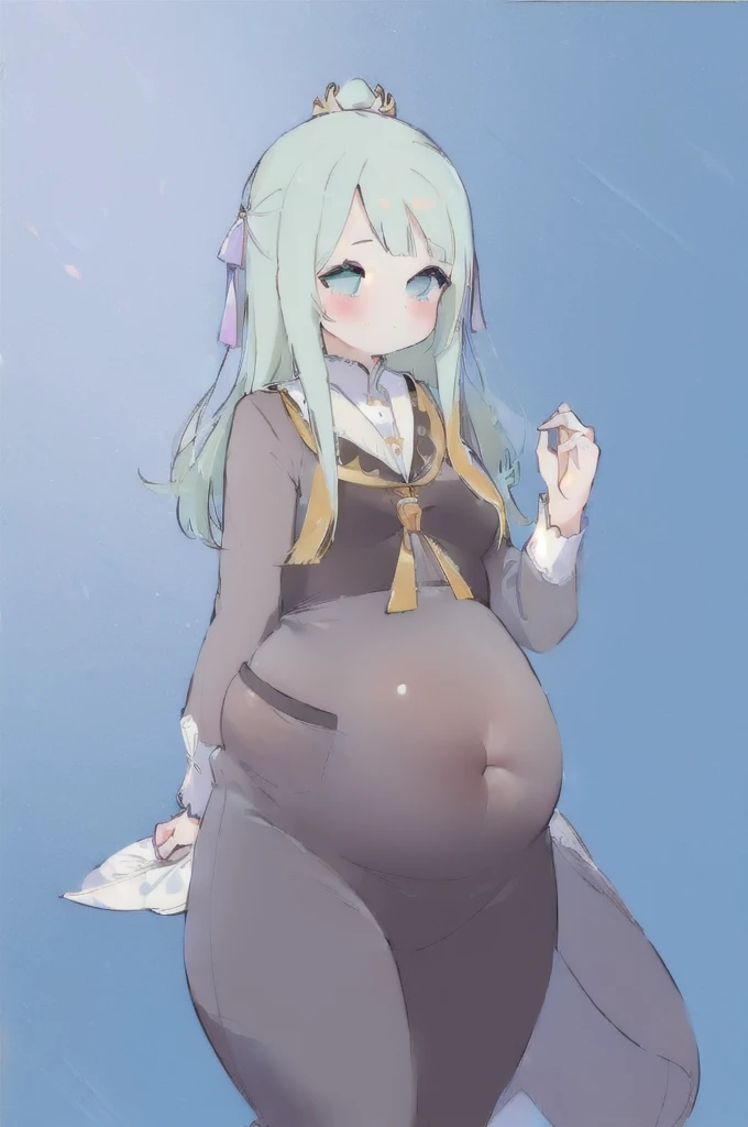 (Belly Fat:1.5),Animation - Drawing women's style, , in a dress, Kantai Collection Style, Animation Moe Artstyle, , A yandere in armor, Created by Animation Painter Studio, Short full-length portrait!, Posing in Pudika pose, Young Anime Girl,(big bust:1.5), (Black eyes with a slight purple tint:1.5), (a devastated expression, dead eyes, dark atmosphere:1.5), (Very white and long hair with a bluish tint, weak perm:1.5), (short white skirt, blue-tinged suit:1.5), (bare foot, round-rimmed glasses:1.5), (Belly Fat, muffin top, plump:1.1), (smiling faintly:1.5),(human ear,thin legs:1.5),