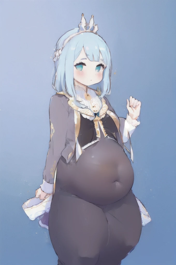 (Belly Fat:1.5),Animation - Drawing women's style, , in a dress, Kantai Collection Style, Animation Moe Artstyle, , A yandere in armor, Created by Animation Painter Studio, Short full-length portrait!, Posing in Pudika pose, Young Anime Girl,(big bust:1.5), (Black eyes with a slight purple tint:1.5), (a devastated expression, dead eyes, dark atmosphere:1.5), (Very white and long hair with a bluish tint, weak perm:1.5), (short white skirt, blue-tinged suit:1.5), (bare foot, round-rimmed glasses:1.5), (Belly Fat, muffin top, plump:1.1), (smiling faintly:1.5),(human ear,thin legs:1.5),