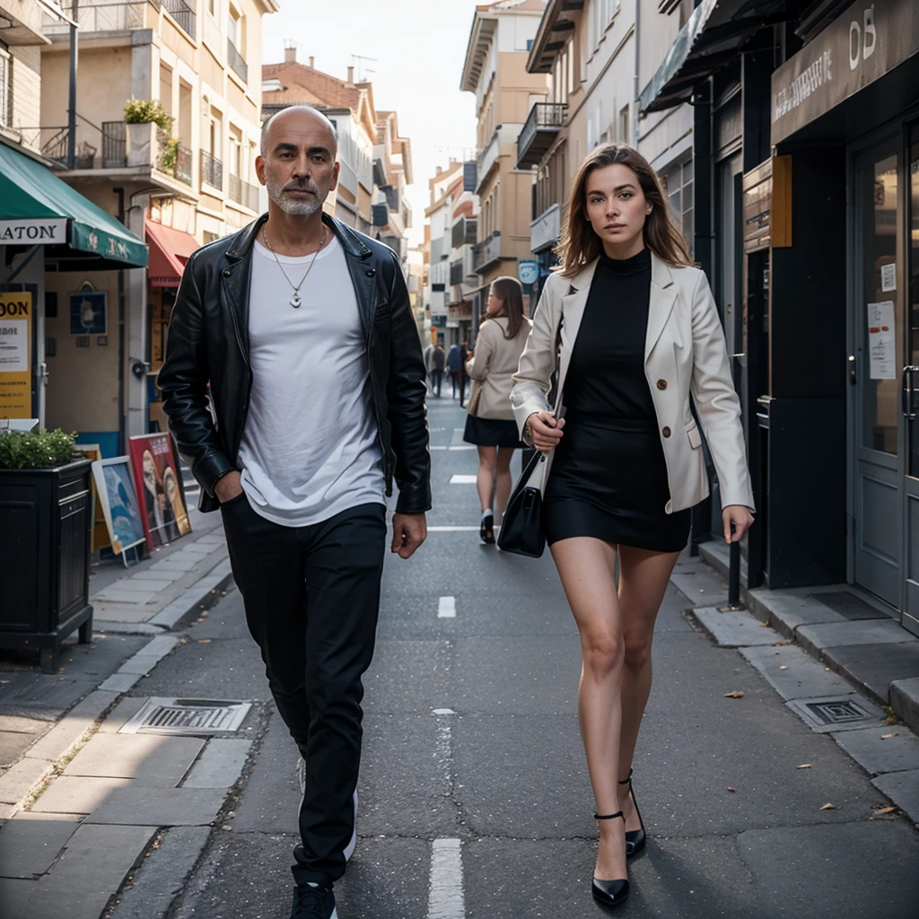 Jose Amoralis and Josephine Deboch against the background of the street