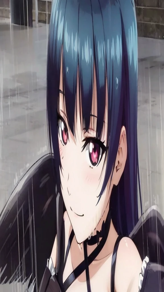 #One girl #Long Hair #Hair Color Blue #Eye colorRed