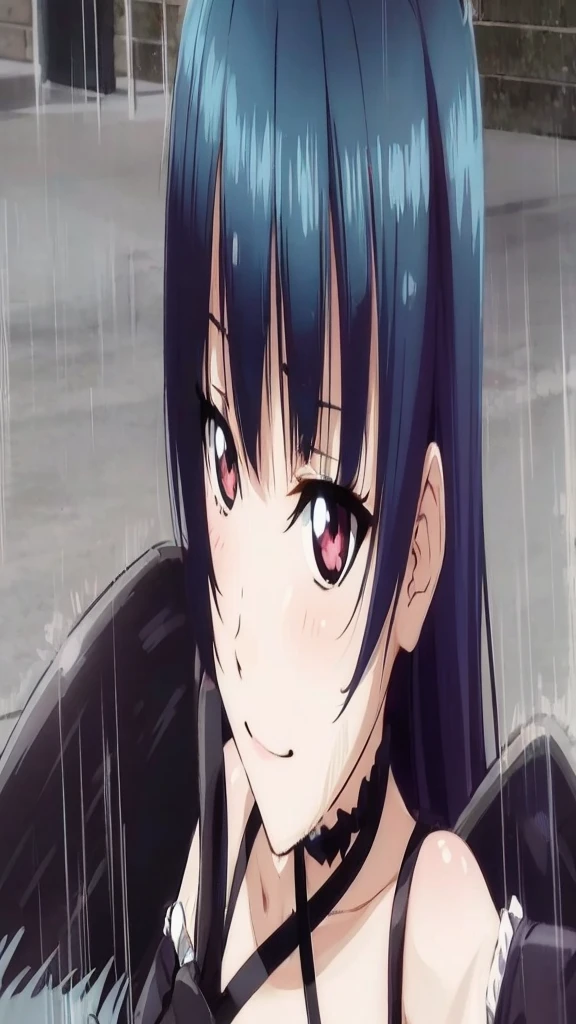 #One girl #Long Hair #Hair Color Blue #Eye colorRed