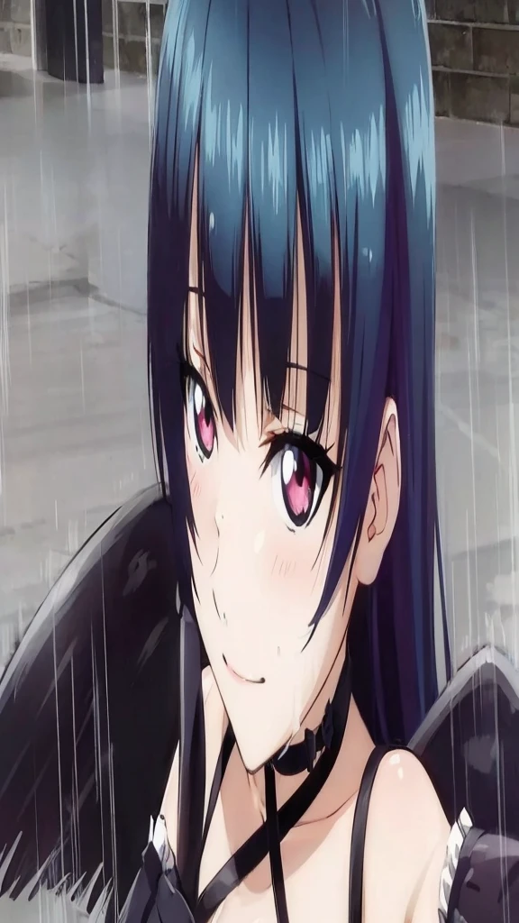 #One girl #Long Hair #Hair Color Blue #Eye colorRed