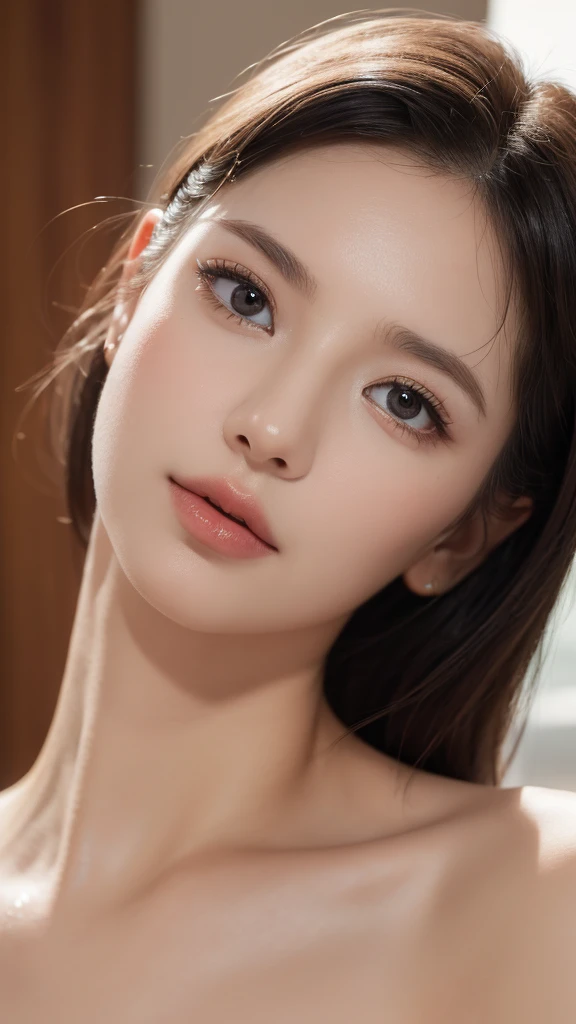 ((Best quality, 8k, Masterpiece :1.3)), upper bod y, Sharp focus: 1.2, Beautiful woman with perfe ct figure, Highly detailed facial and skin textur e, Detailed eyes, Double eyelids, Interior view, f erpect lighting, Glowing skin,