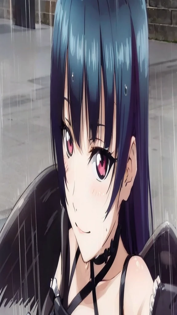 #One girl #Long Hair #Hair Color Blue #Eye colorRed