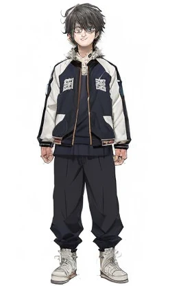 a close up of a person wearing a jacket and pants, inspired by Okumura Masanobu, kentaro miura style, shuushuu anime image, as an anime character, single character full body, miura kentaro style, style of kentaro miura!!!!, inspired by Okumura Togyu, kentaro miura manga style