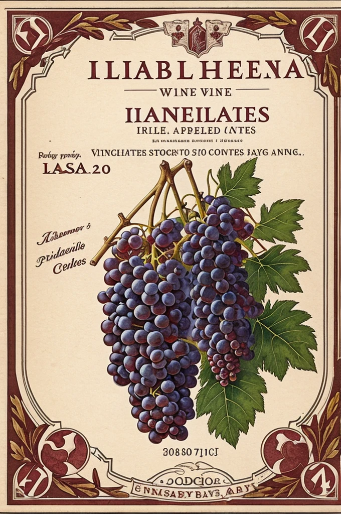 Label for wine with Isabella grapes