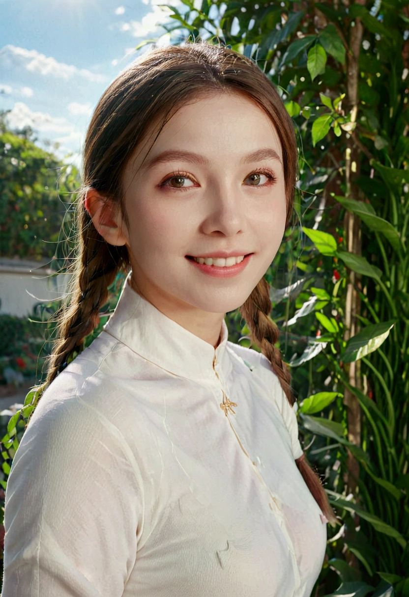 Masterpiece, realistic, 4k, 1girl, elf, smile at camera, vivid light