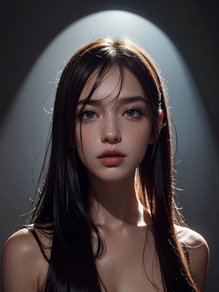 best qualityer, work of art, ultra high resolution, (photorrealistic:1.4), CRU photo, 1 girl, in dark, deep shadow, subtle, cool light