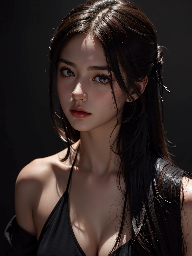 best qualityer, work of art, ultra high resolution, (photorrealistic:1.4), CRU photo, 1 girl, in dark, deep shadow, subtle, cool light
