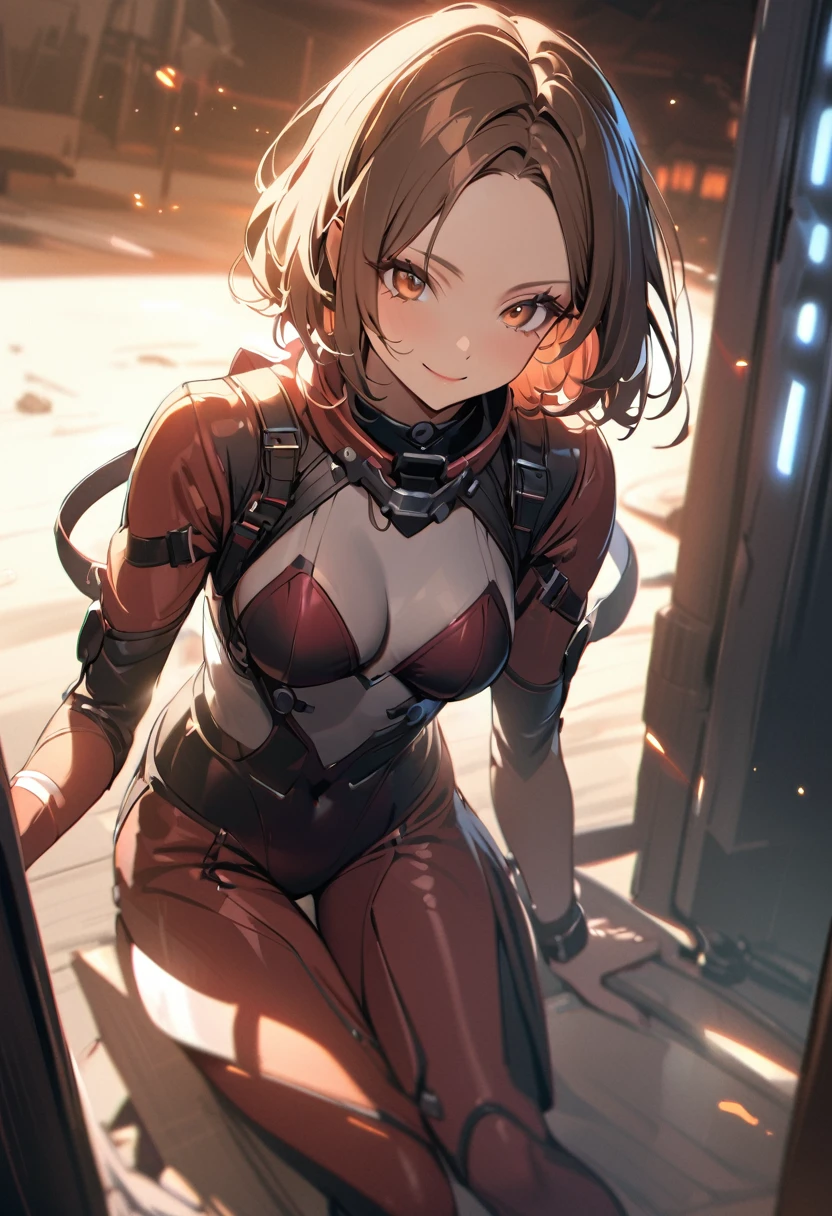 1 girl, bob, center part, forehead, brown hair, piercing, brown eyes, model posing, smile,
BREAK (masterpiece), (high resolution 8K), cinematic lighting, professional lighting, detailed eyes and face, detailed body,
BREAK ama, woman shell diver