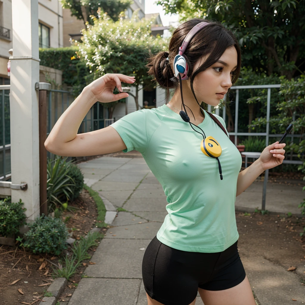 Pokémon trainer with headphones