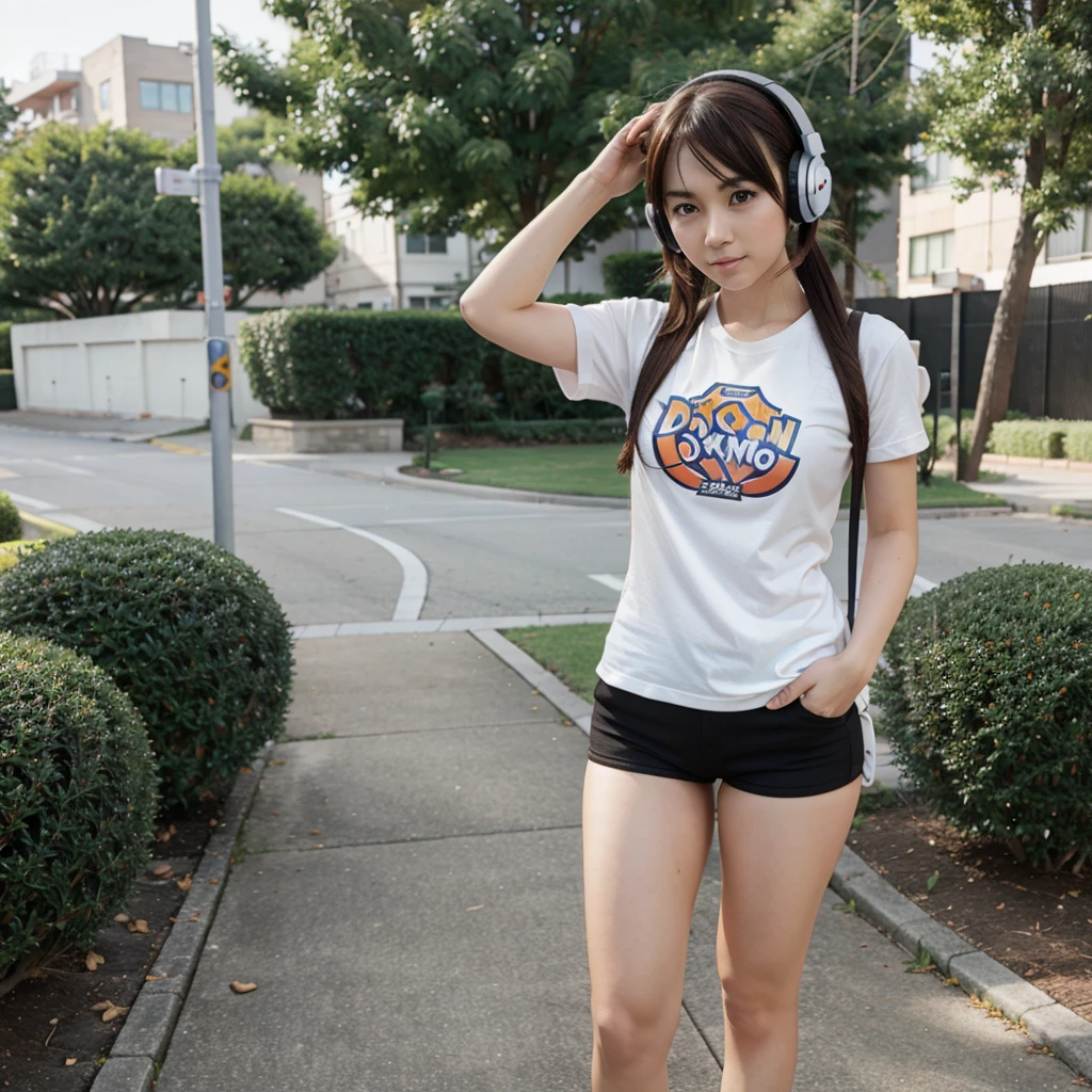 Manga pokémon trainer with headphones