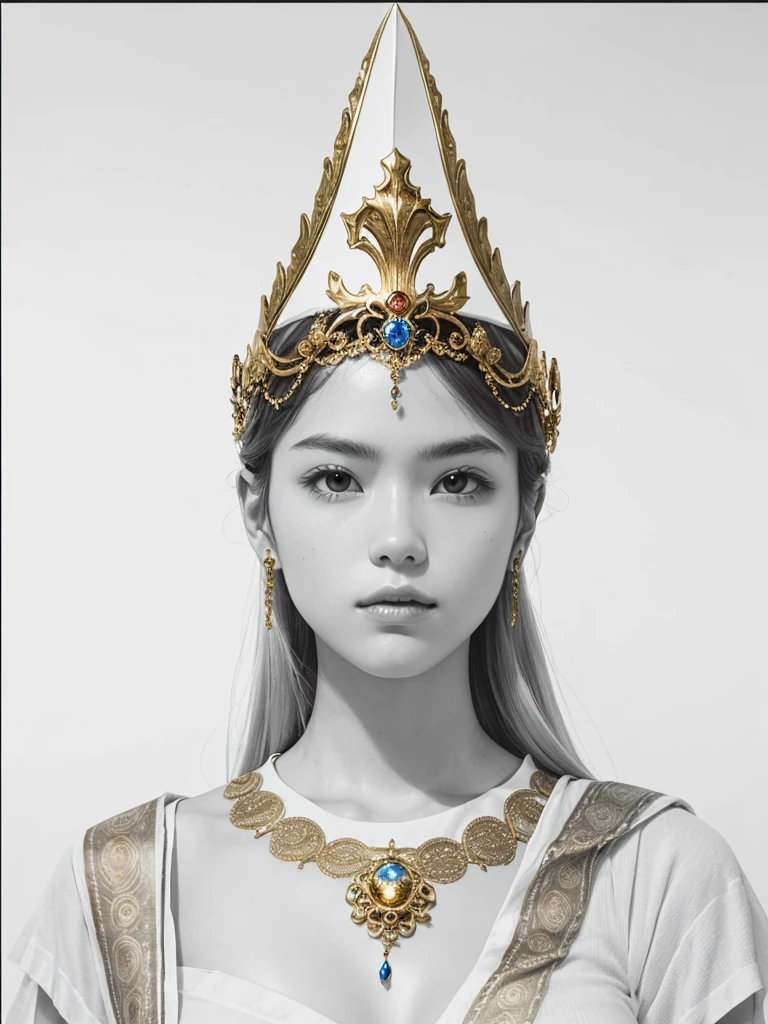 Create the picture realistically. The brown skin of the golden-colored crown and the golden-colored shirt