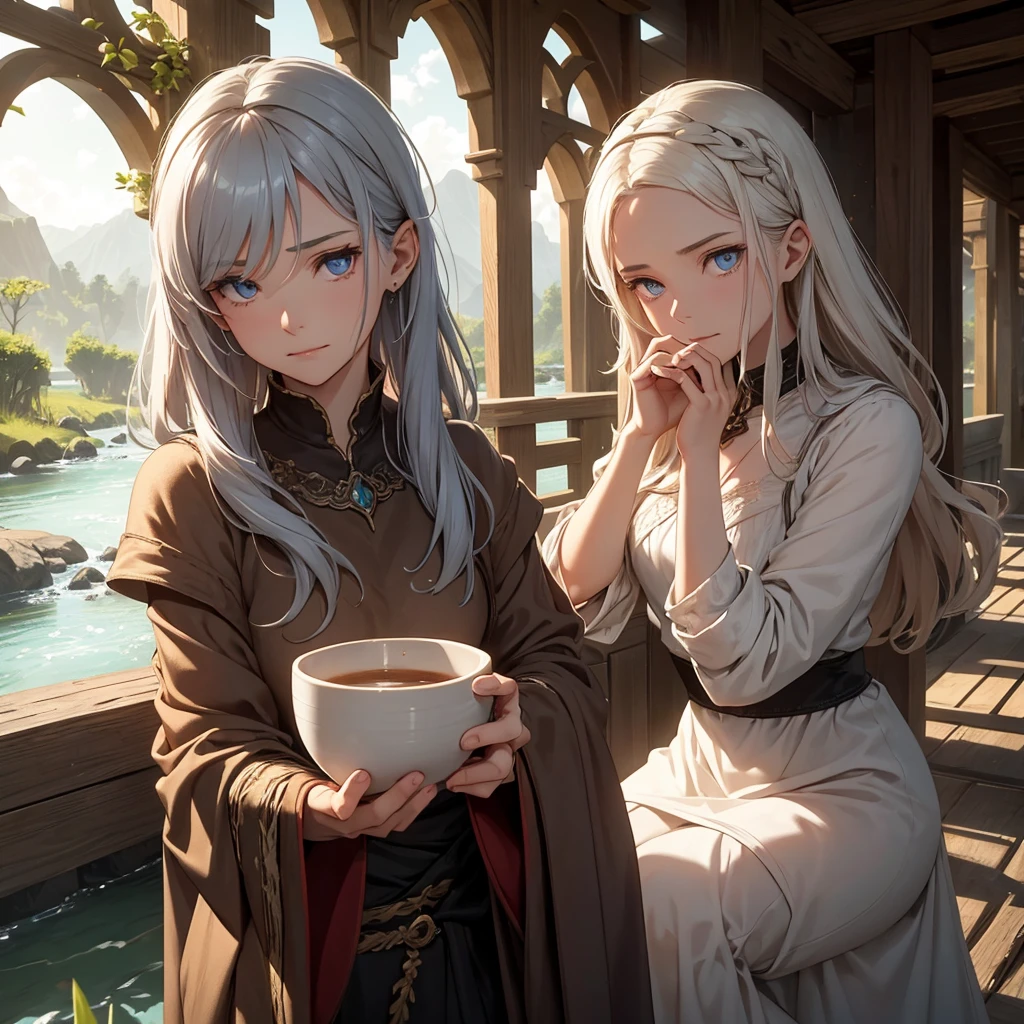 Elara, despite her own hardships, was ever compassionate. She filled a small wooden cup with water from the river and offered it to the stranger. As he drank, his eyes never left her face, and when he finished, he spoke again.