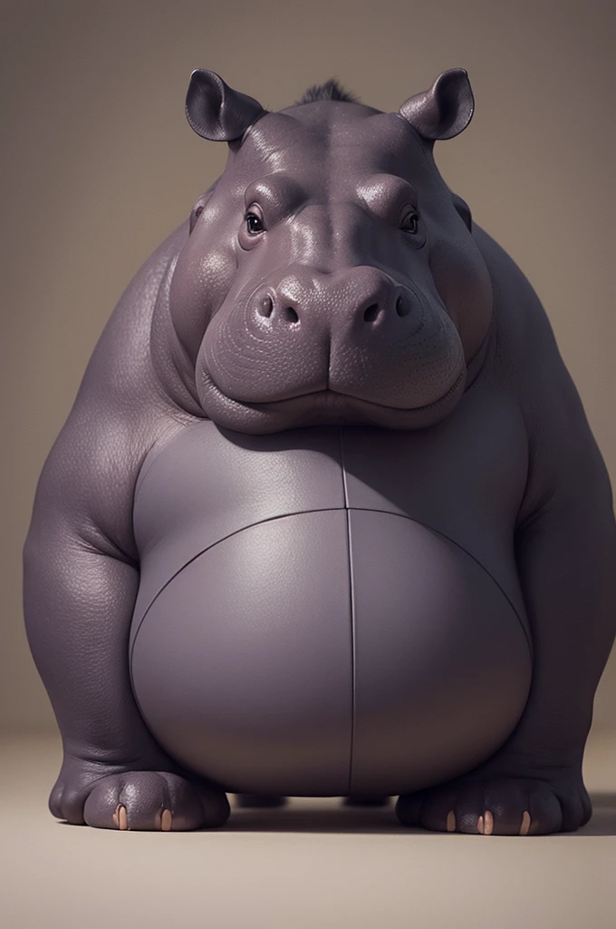 Create a drawing hippopotamus, brawny, but looking like a bad person