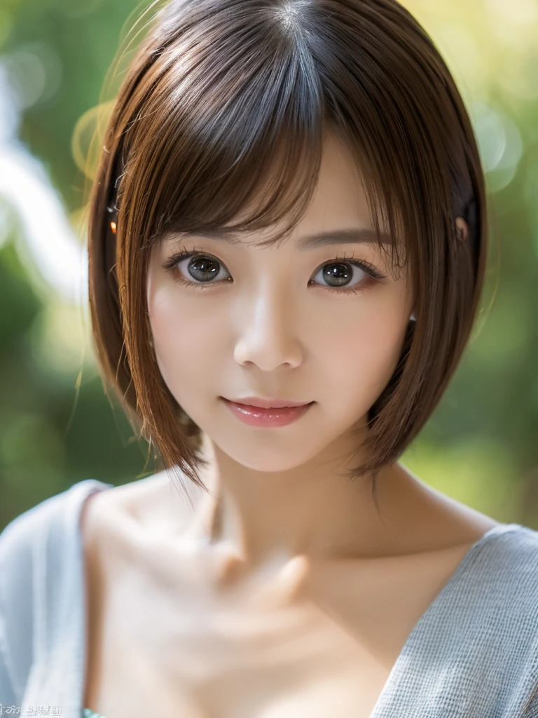 (masterpiece:1.3), (8K, Photoreal, Raw photo, best image quality: 1.4)、In town、Japan beautiful office lady、29-year-old、medium-short hairstyle、cleavage:1.2、super detail face、pay attention to details、double eyelid、Big eyes、cute woman:1.4、light brown hair、highest quality、masterpiece、超A high resolution、(Photoreal:1.4)、fun expression、